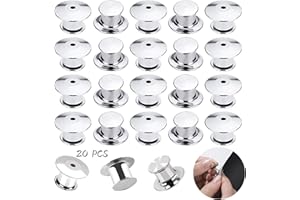COZEVDNT 20pcs Metal Pin Keepers, No Tool Required, Silver Pin Badge Locking Backs for Jewelry Brooches Badge Name Tags Crafts DIY