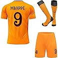 RAWDEM R. Madrid Mbappe #9 2024/2025 Away Football Soccer Jersey/Shorts Socks Gift Set for Children Youth Sizes
