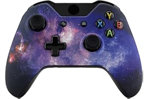 eXtremeRate Nebula Galaxy Patterned Faceplate Cover, Soft Touch Front Housing Shell Case, Comfortable Soft Grip Replacement Kit for Standard Xbox One Controller Model 1537/1697