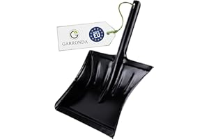 Garronda Kehrschaufel Metall mit kurzem Metallgriff robuste Haushaltsgeräte Kehrichtschaufel Kehrblech zum Reinigen und Kehren von Haus, Garten, und Garage GD-0167 (Schwarz)