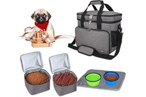 Teamoy Travel Bag for Dog Gear, Dog Travel Bag for Carrying Pet Food, Treats, Toys and Other Essentials, Ideal for Travel, Camping or Day Trips (Small, Grey)