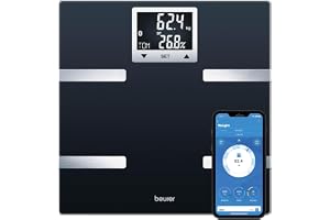 Beurer BF 720 diagnostosvåg med Bluetooth (R) anslutning till smarttelefonapp, bestämning av kroppsvikt, kroppsfett, muskelandel och kaloribehov AMR/BMR