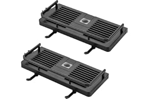 Hoomtaook Estante de Ducha Sin Perforar, Soportes Colgantes, Accesorios de Ducha con Dos Ganchos, Apto para Riel [21mm-25mm] Plástico, Dos Piezas Negro