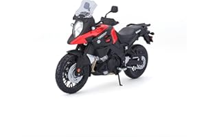 ATOTOP Maisto Suzuki V-Strom 20-19130 - Modelo de Moto a Escala 1:12, con suspensión y Soporte Lateral Plegable, 17 cm, Color Negro y Rojo (5-19130), Rojo y Negro, Mediano
