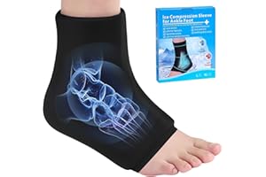 JUTYUM Calcetines de terapia de frío, Manga de enfriamiento del pie, paquete de hielo para pies, gel frio para lesiones, hielo de gel para terapia de frío y calor para fascitis plantar, tendinitis de Aquiles