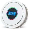 Combination Carbon Monoxide Alarm Detector & Smoke Alarm, Replaceable Battery Operated Alarm Detector with Digital Display and Voice Alarm,For Your Home, Garage, Office (AA Batteries NOT Included) …