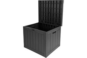 Durabull Indoor/Outdoor 120L Storage Box, Weather-Resistant Plastic Organuser. Large Capacity Container in Black and Brown, Patio Cushion, tools, toy box and general Storage. Anthracite
