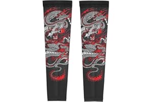 Biyejit Sports Arm Sleeves Cooling Compression Arm Sleeves Anti Slip Outdoor Activities Sun Protection Tattoo Cover