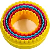 Mesmeriser Cookie Cutters Shapes - Pack of 5 Round Shape Biscuit Cutter Set for Fun Time with Kids