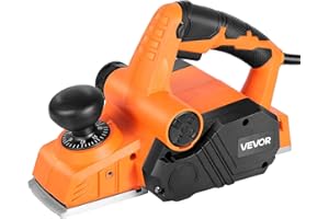 VEVOR Rabot Électrique Filaire Largeur de Coupe 82 mm Raboteuse à Bois à Main 900 W 14500 tr/min Profondeur Coupe Réglable 2 Lames Outil de Menuiserie pour Travail Chanfreinage Bois, Finition Lisse