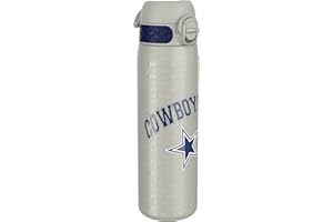 Ion8 NFL Sports Water Bottle, Leak Proof, Easy to Open, Secure Lock, Dishwasher Safe, Hygienic Flip Cover, Carry Handle, Fits Cup Holders, Easy Clean, Carbon Neutral