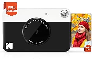 KODAK Printomatic Sofortbild-Digitalkamera in Vollfarbe - Hochwertige Fotos auf Zink 2x3" Klebefotopapier - 5MP, tragbar, kreatives Spaßgeschenk für Geburtstag, Weihnachten, Feiertag - Schwarz