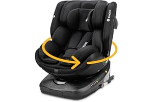 Osann Eno360 i-Size, drehbarer Kindersitz 40-150 cm, Reboarder mit Isofix, Baby Autositz – All Black
