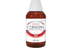 Corsodyl Prevents gum disease & Bleeding Gum Treatment, Medicated Antibacterial Mouthwash, Original Alcohol Free, 300 ml