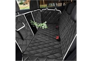 VSPETCC Dog Car Seat Cover,100% Waterproof with Mesh Window And Storage Pocket,Durable Scratchproof Nonslip Dog Hammock with Universal Size Fits for Cars/Trucks/SUV