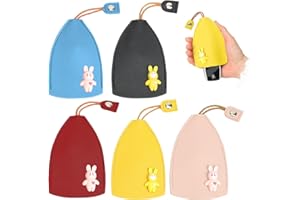 FEXPDL Car Key Case, Cute Creative Pull out Key Case with Pattern, Portable Large Capacity Key Pouch with Snap, Cartoon Pu Leather Key Holder Pouch for Men Women