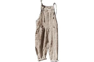 SONNENA Salopette Donna Estiva In Lino Casual Big Pants Moda Donna Jumpsuit Monopezzi Ragazza Stampate Taglie Forti Con Spalline Tinta Unita Con Tasche Senza Maniche Vintage Pantaloni Tuta da Lavoro