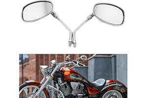 MISS MOLY 10mm Motorcycle Mirrors, Chrome M10 Rearview Mirrors for Shadow VTX Boulevard Vulcan Intruder Scooter (Chrome)