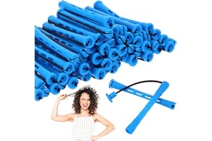 JJUNW 60 szt. prętów do trwałej ondulacji do krótkich włosów, bezjadalne lokówki małej średnicy Flexi, niebieskie wałki do włosów dla kobiet DIY