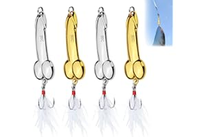 Fennoral 4pz Esca da Pesca Spinning Topwater 20g. Kit Esche Artificiali 3D di Metallo. Accessori Pesca per Acqua Dolce e Salata Regalo per Uomo