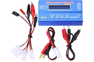 KUULEYN Cargador equilibrado de batería Lipo, 3 tipos de metal RC Batería Lipo Cargador equilibrado digital con cables Accesorio de control remoto Equilibrador de batería (Tamiya Plug)