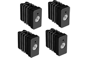 OKLAGARDEN G408-0036-W1 Caster Socket Grill Replacement Parts for Charbroil Wheel Replacement 463243518 463342119 463240115 Thread Caster Kenmore Grill Rectangular Caster Socket Insert Wheels Parts 7/16"