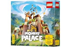 ASMODEE Dotted Games - Monkey Palace (edycja PL) Gra planszowa LEGO: Zbuduj drogę do zwycięstwa klocek po klocku! Rodzinna gra z układaniem klocków dla dzieci i dorosłych; Wiek 10+;2-4 graczy; Czas 45+ min.
