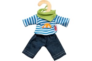 Heless 9315 Jeans avec Chemise rayée pour Mini poupée