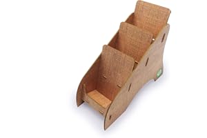 ‎STABLECO stableco 1x ökologischer Prospektständer DIN A6 vertikal mit 3 Fächer stabiler Flyerständer im natural Design No Plastic! Just Paper! nachhaltiger Prospekthalter Postkartenständer schnell aufzubauen