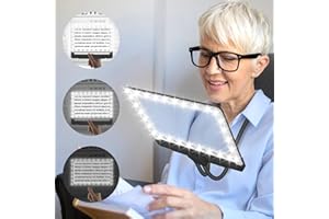 NZQXJXZ Lente d'ingrandimento a mani libere 5X con collo leggero appeso, 43 LEDs flessibile a collo d'oca a pagina intera, pagina grande 9.5"x7.5"per la lettura di piccole stampe e per gli anziani ipovedenti