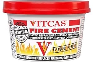 VITCAS FIRE CEMENT - 500g High-Temperature Resistant Adhesive for Secure Sealing and Repair of Fireplaces, Stoves, Boilers, and Chimneys, Ideal for Withstanding Intense Heat and Preventing Leaks