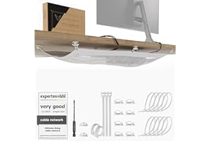 Plateau de câbles sous Le Bureau – Gestion Flexible des câbles sous Le Bureau – Enfin – Filet de câble Blanc pour la Gestion des câbles sous Le Bureau Ultimate Setup