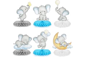 BETESSIN 6pz Centrotavolo Battesimo Nascita Bimbo Decorazione Tavolo Festa Bomboniere Battesimo Nascita Bimbi Centrotavolo Ape d'Nido Elefante Nascita Battesimo Baby Shower
