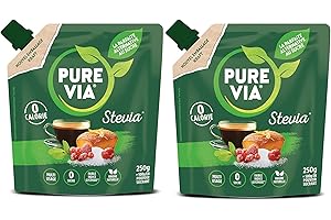 Pure Via - Doypack Poudre Cristallisee - Stevia - Zero Calorie - 250g - Lot de 2