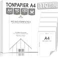 Lot 110 Feuilles Blanches A4 130g - Papier Carton Pour Dessin, Impression Et Bricolage