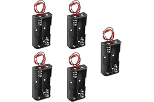 HALJIA 5 szt. Plastikowe pudełko do przechowywania baterii uchwyt na 2 x AA 2 x AA 3 V z przewodami przewodowymi