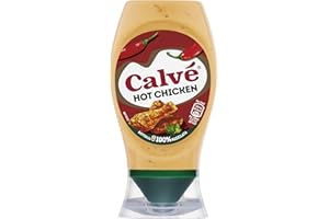 Calvé Salsa Hot Chicken, Formato 250 ml, Salsa Piccante Delicata con Cayenna e Peperoncino, Ideale per Bocconcini di Pollo e Spiedini, Vegetariano, Senza Glutine