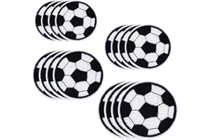 TAFACE 16 parches de bordado de fútbol, pegatinas para ropa, decoración de dibujos animados, lavables y reutilizables
