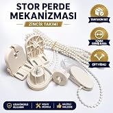 Stor Perde Mekanizması 32mm Geniş Kasa &Ccedil;ift Vidalı Takmatik Zincir Takımı Tam Set Zebra Perde Mekanizması