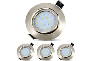Allesgute Spot LED Encastrable Extra Plat 28mm, 4x 5W Spots de Plafond Orientable 40°, Éclairage Encastré 500LM, Spot Led Encastré Blanc Chaud 3000K Trou Ø70-75mm Pour Cuisine Salon Couloir