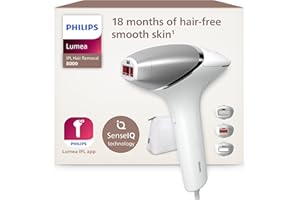 Philips Lumea serie 8000, dispositivo de depilación IPL, alternativa al láser, SenseIQ, 3 accesorios para cuerpo, cara y zonas de precisión, BRI946/00