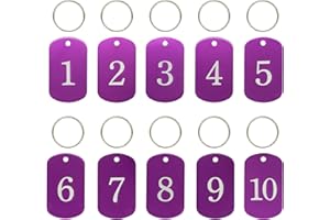 STAYMAX Aluminum Engraved Number Tags Key Tags ID Tags with Key Rings