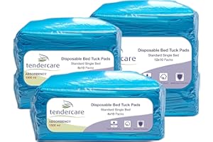 Tendercare - Incontinence Pads For Beds - 40 Disposable Bed Tuck Underpads - 80cm x 180cm - Bed Pad For Incontinence - Super Absorbent & Waterproof - 1500ml Absorbency