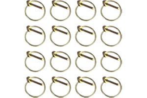 MAUUUBA 16 Pcs M4.5 Heavy Duty Lynch Pins, Linch Pins, Fastener Safety Pins with Ring Lock Pins Assortment Kit, Carbon Steel Trailer Lock Pin Lynch Pin Set for Farm Tractors Trailers Trucks Mowers Trolley