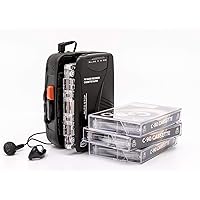 Baladeur Lecteur / enregistreur de cassettes e GPO avec haut-parleur et microphone intégrés, radio FM, prise casque 3,5…