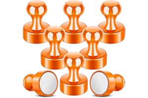 FINDMAG Aimants puissants pour tableau magnétique, aimants en néodyme extra puissants, petits aimants puissants pour réfrigérateur, tableau blanc, carte, photo (8 pièces en orange)