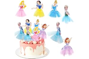 MIOTLSY Princess Cake Toppers Party Supplies Princess Cupcake Toppers, Princess Happy Birthday Cake Decorations for Girls Fans, Kids Birthday Party 12pcs