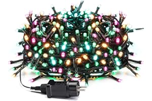 Avoalre Luces Navidad 20M 200 LED, Guirnaldas Luces con 8 Modos 4 Colores Impermeables IP44 Navidad Decoracion para Exterior, Interior, Arbol Navidad, Fiesta, Boda, Casa, Rosa/Amarillo/Azul/Verde