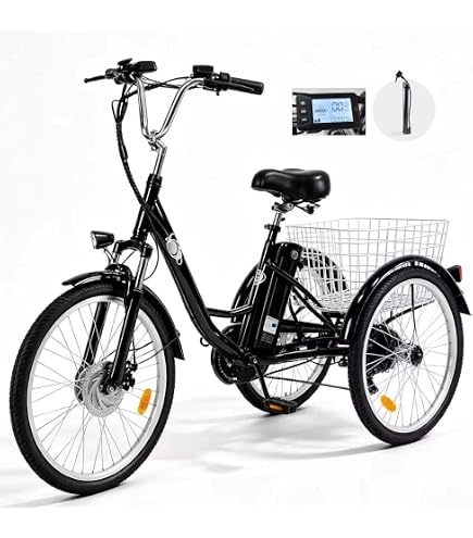 Triciclo Eléctrico para Adultos Cysum AG1 PRO Motor de 750W Batería de 48V 20Ah Capacidad de Carga Máxima de 50KG para Carga y Viajes Diarios Compra barata en