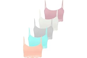 LOREZA 5 Mädchen Bustier mit Spitze Baumwolle Unterwäsche Sport BH - Modell 2